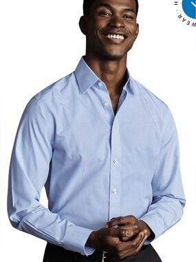 Charles Tyrwhitt Light Blue Pinstripe Dress Shirt